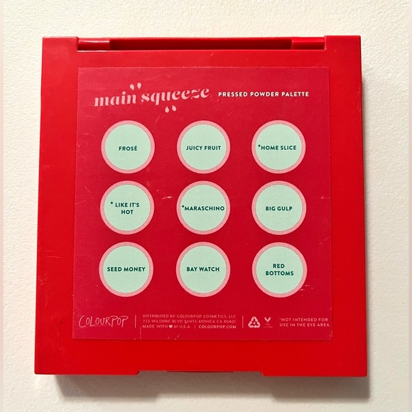 ColourPop Main Squeeze Eye Shadow 9 Color Palette Shades of Red - Picture 2 of 8